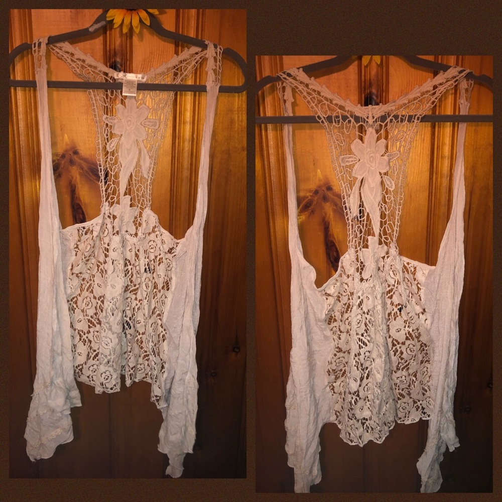 Cream lace top